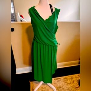 NWT Womens Green Faux Wrap Dress size Medium